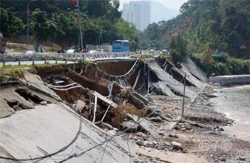 惠东巽寮路段共11处塌方 国庆旅游需注意