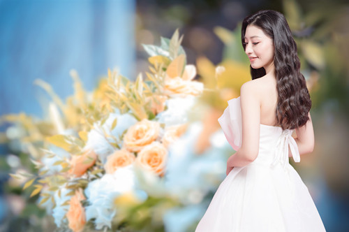 简单大方的韩式新娘发型