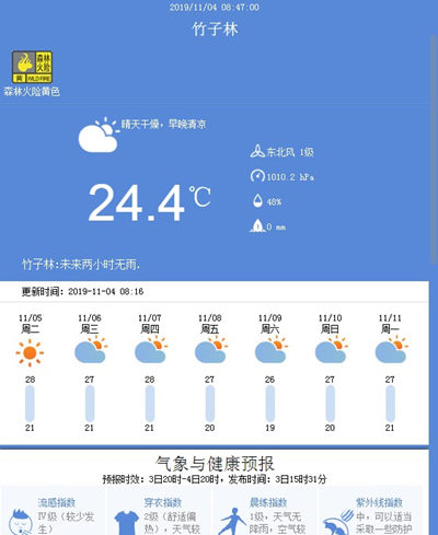 深圳11月4日天气 今明弱冷空气影响气温略降