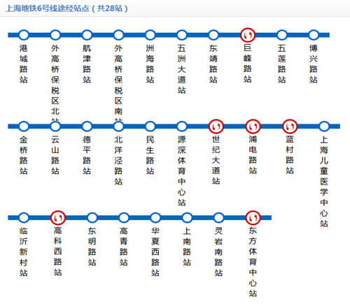 上海地铁6号线线路图2019 上海地铁线路图最新