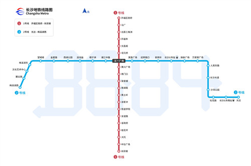 长沙地铁2号线线路图2019 长沙地铁线路图最新