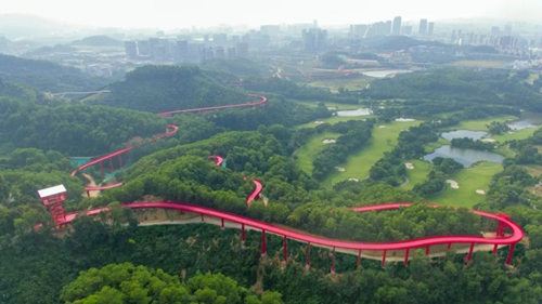 深圳“网红公园”来了 4公里“红飘带”