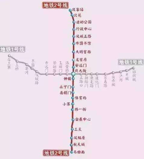 西安地铁2号线线路图2019 西安地铁线路图最新