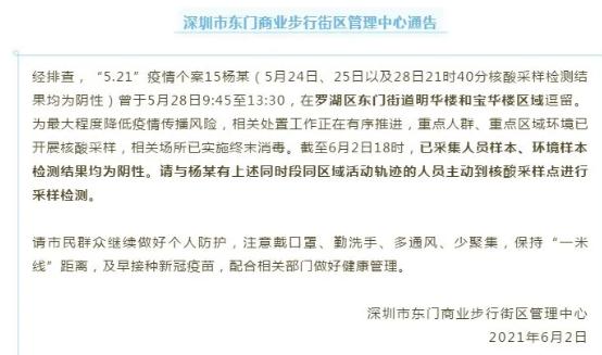 网传深圳东门有商场封楼 官方通报患者活动轨迹