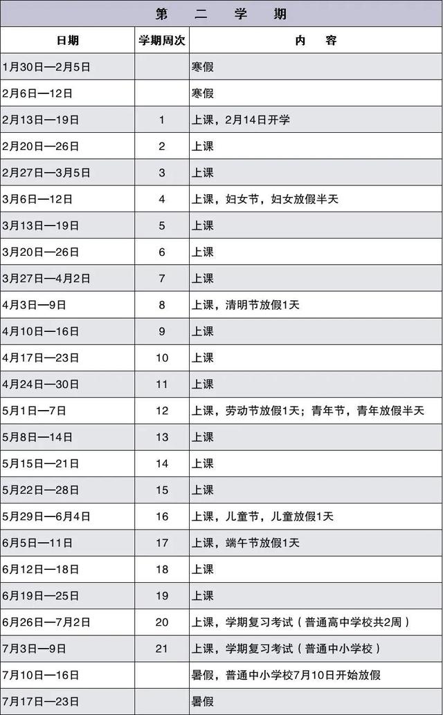 2021—2022学年深圳中小学校校历出炉