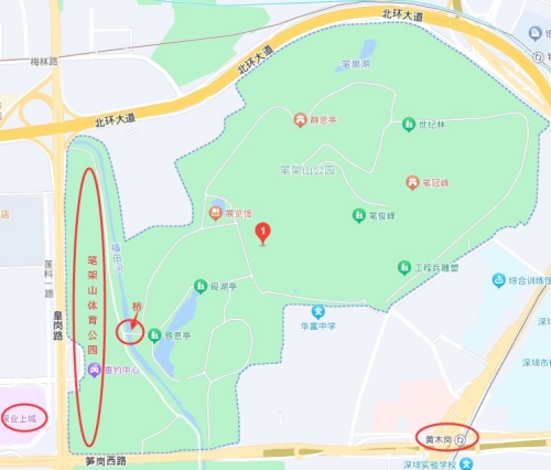 深圳笔架山公园和笔架山体育公园是一个地方吗